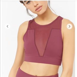 Sexy Mesh cute sport bra burgundy purple